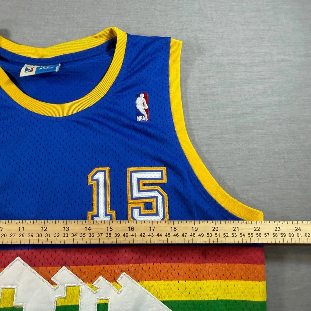 Adidas Denver Nuggets Jersey Mens L Blue Excellent Carmelo Anthony 15 Rainbow